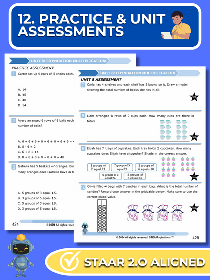 Mathtastico! 2nd Grade Math Bundle Unit 8 Foundation Multiplication  - E-Book