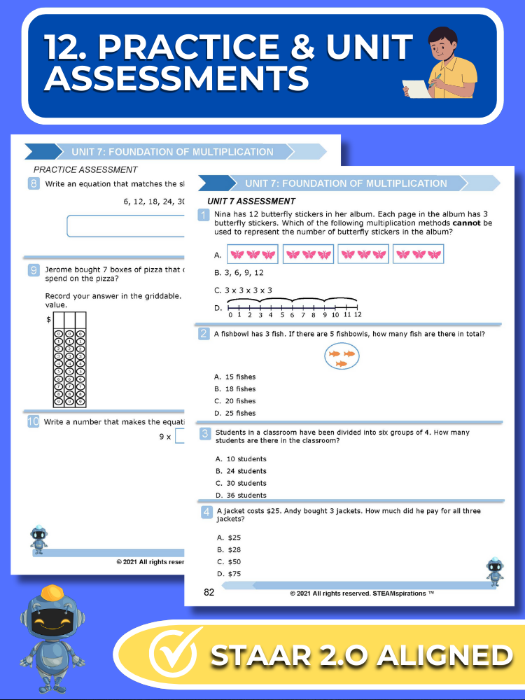 Mathtastico! 3rd Grade Math Bundle Unit 7 (Foundation of Multiplication) - E-Book