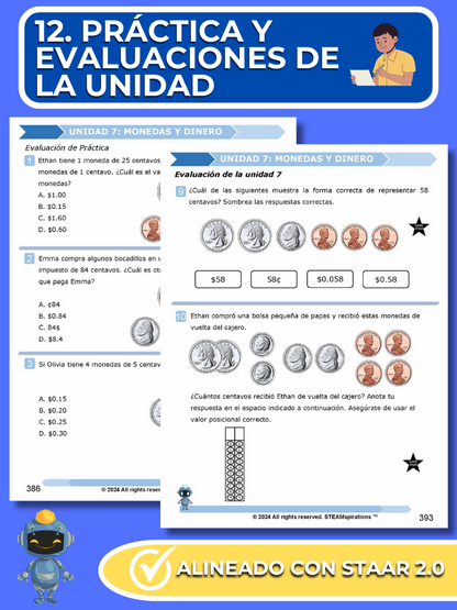 ¡Mathtástico! 2do Grado Unidad 7: Monedas y Dinero - Libro Electrónico