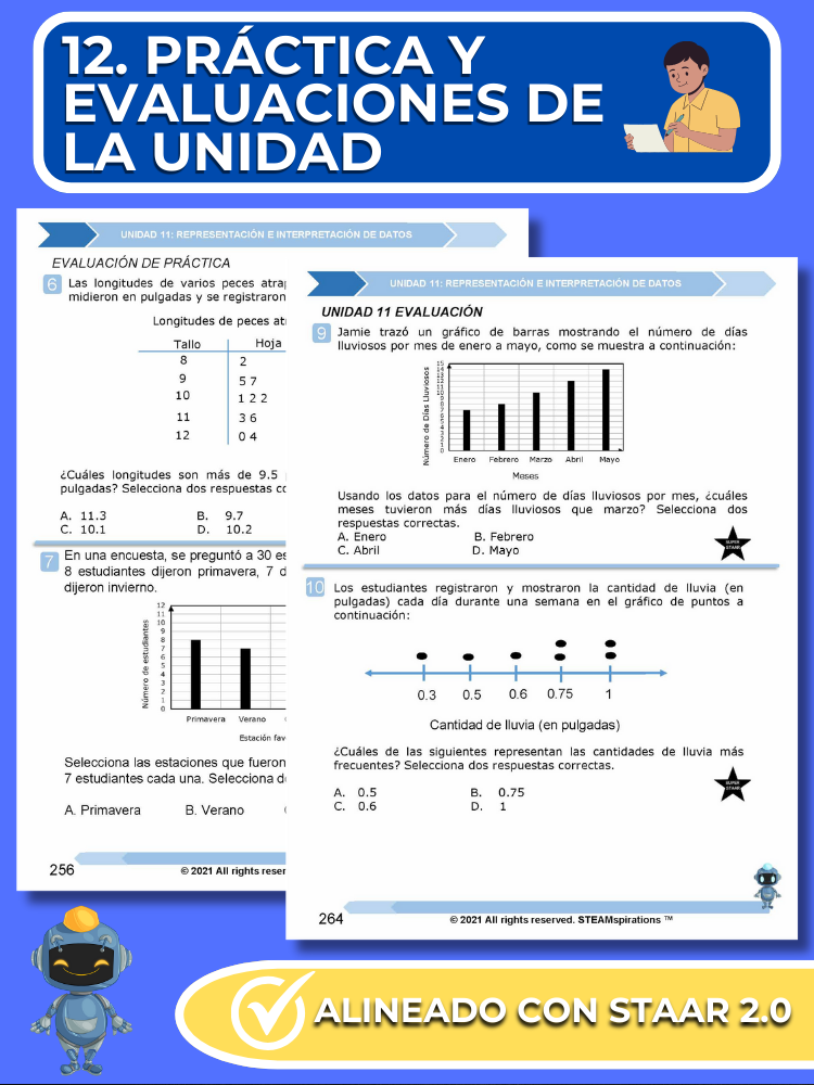 ¡Mathtástico! 5to Grado Unidad 11: REPRESENTACIÓN E INTERPRETACIÓN DE DATOS - Libro Electrónico