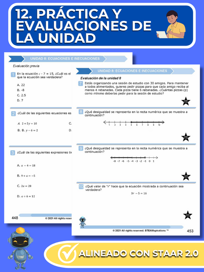 ¡Mathtástico! 6to Grado Unidad 8: Ecuaciones e Inecuaciones - Libro Electrónico