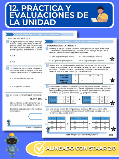 ¡Mathtástico! 6to Grado Unidad 9: Comprender Las Razones, Tasas y Proporciones - Libro Electrónico