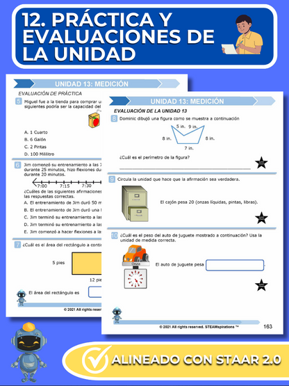 ¡Mathtástico! Paquete de Matemáticas de 3er Grado Unidad 13: Medición - Libro Electrónico