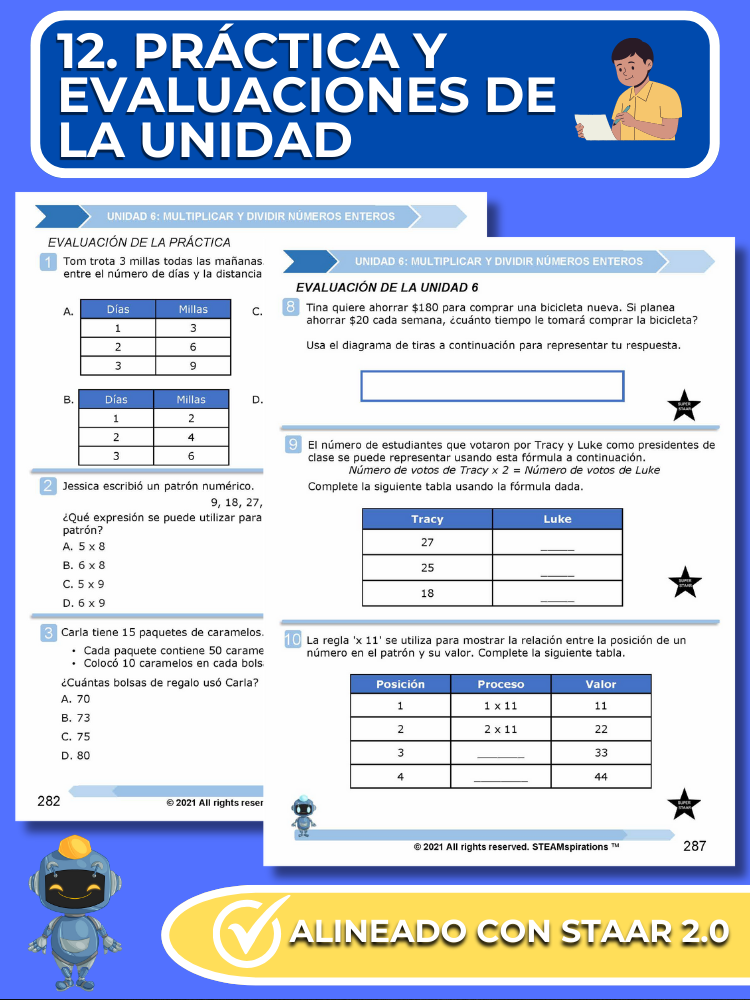 ¡Mathtástico! 4to Grado Unidad 6: MULTIPLICAR Y DIVIDIR NÚMEROS ENTEROS - Libro Electrónico