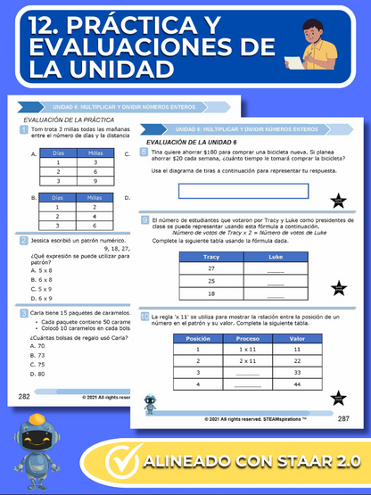 ¡Mathtástico! 4to Grado Unidad 6: MULTIPLICAR Y DIVIDIR NÚMEROS ENTEROS - Libro Electrónico