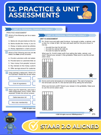 Mathtastico! 4th Grade Math Bundle Unit 13 Personal Financial Literacy - E-Book