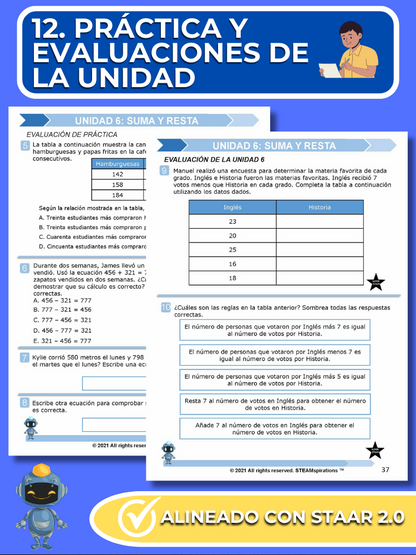 ¡Mathtástico! 3er Grado Unidad 6: Resolución De Problemas Adición Y Sustracción - Libro Electrónico