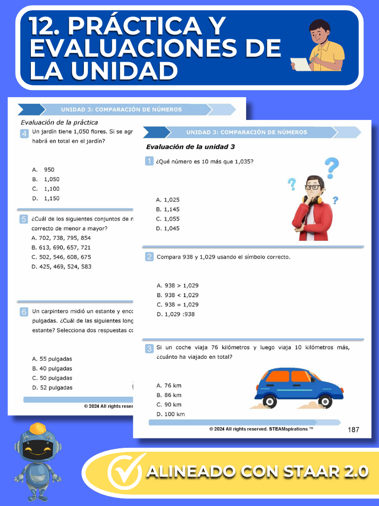 ¡Mathtástico! 2do Grado Unidad 3: Comparación De Números - Libro Electrónico