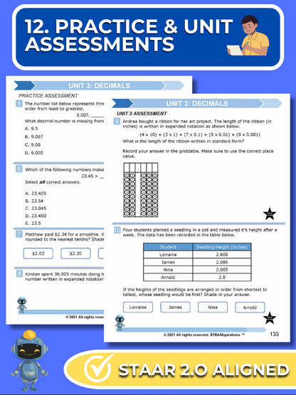 Mathtastico! 5th Grade Math Bundle Unit 3 Decimals - E-Book