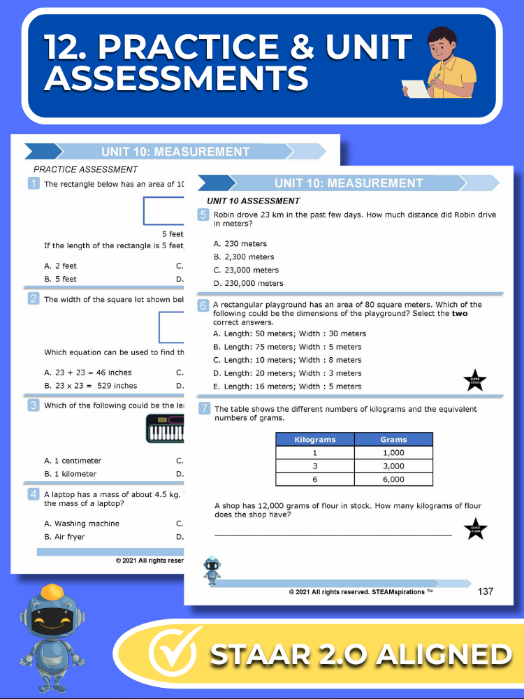 Mathtastico! 4th Grade Math Bundle Unit 10 Measurement - E-Book