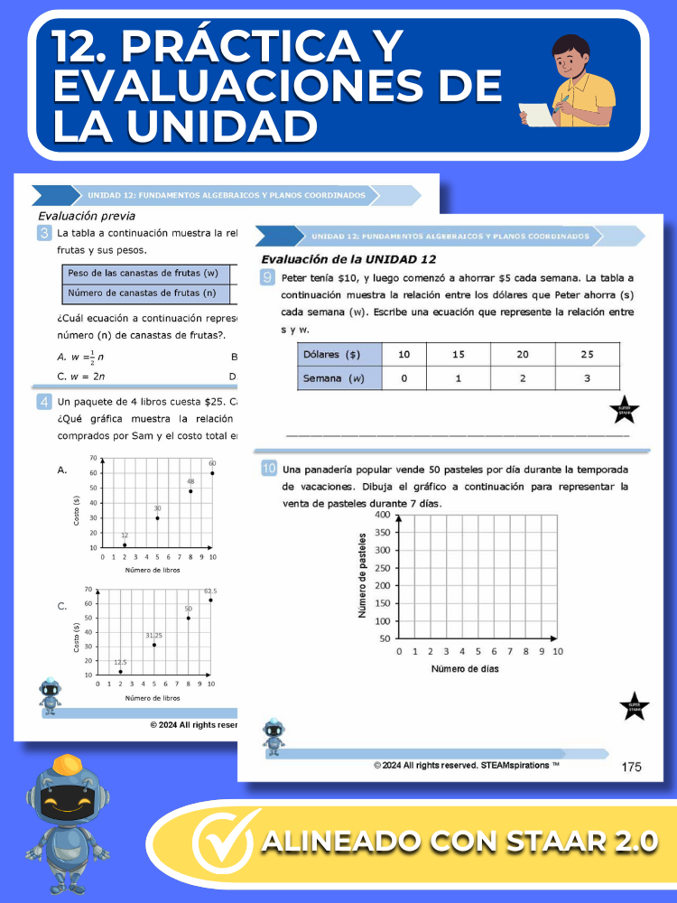 ¡Mathtástico! 6to Grado Unidad 12: Fundamentos Algebraicos y Planos De Coordenad- Libro Electrónico