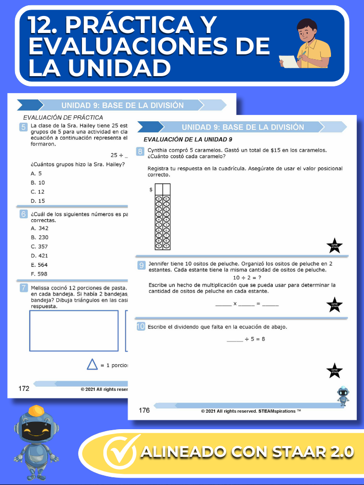 ¡Mathtástico! Paquete de Matemáticas de 3er Grado Unidad 9: Base De La División - Libro Electrónico