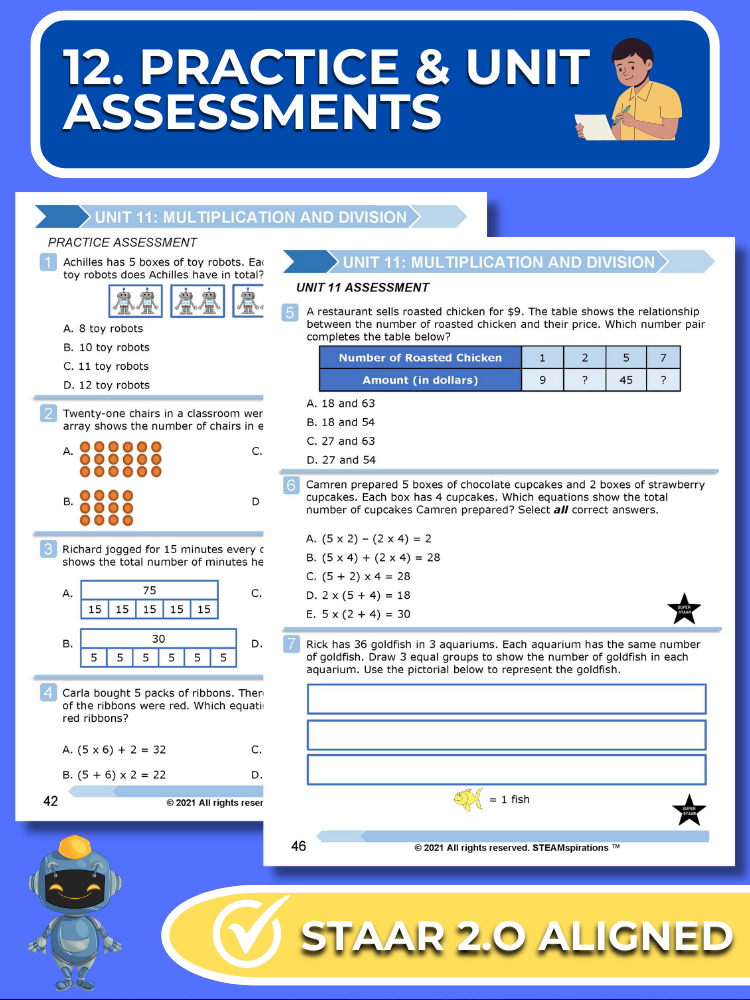 Mathtastico! 3rd Grade Math Bundle Unit 11 (Multiplication & Division) - E-Book