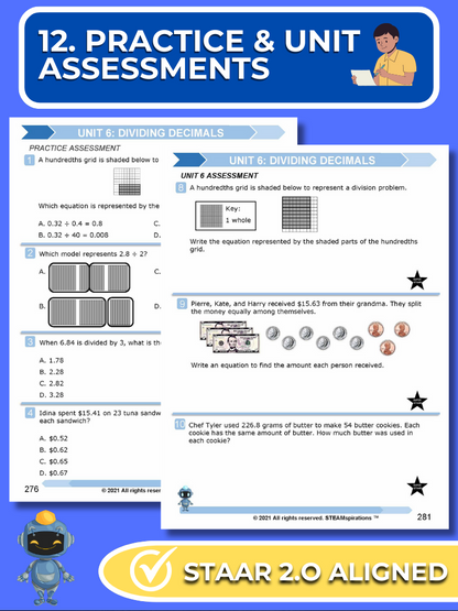 Mathtastico! 5th Grade Math Bundle Unit 6 Dividing Decimals - E-Book