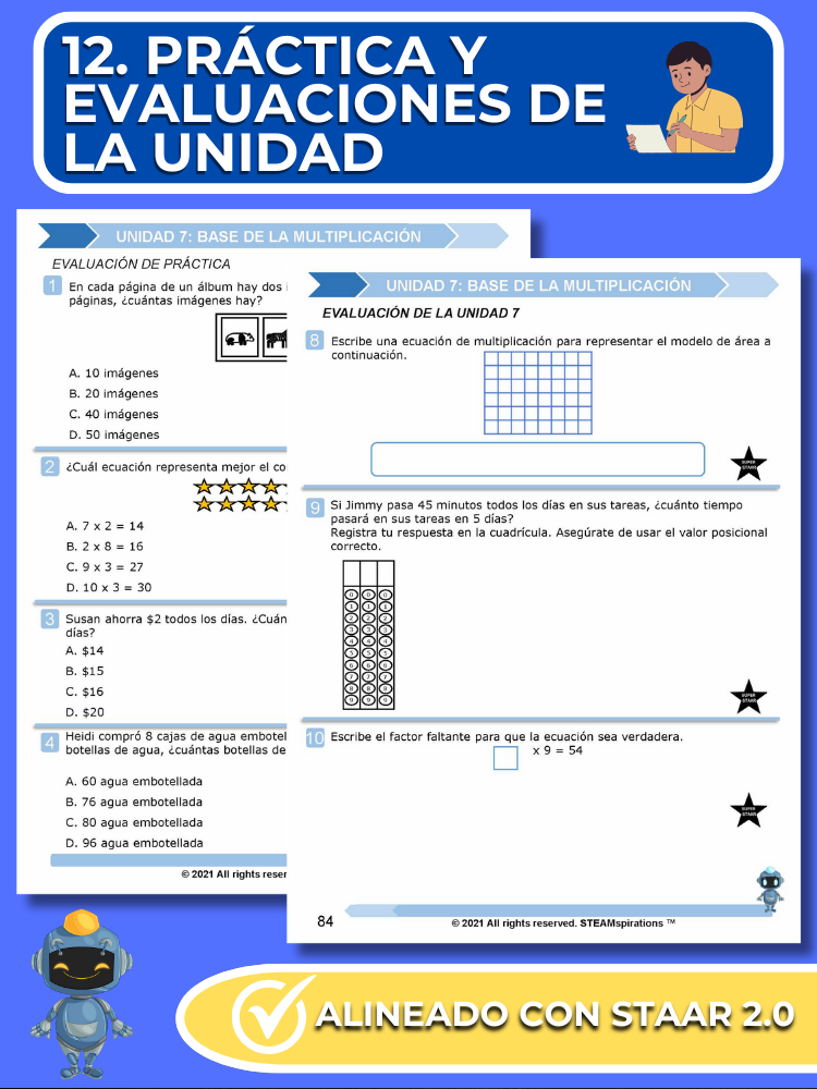 ¡Mathtástico! 3er Grado Unidad 7: Base De La Multiplicación - Libro Electrónico