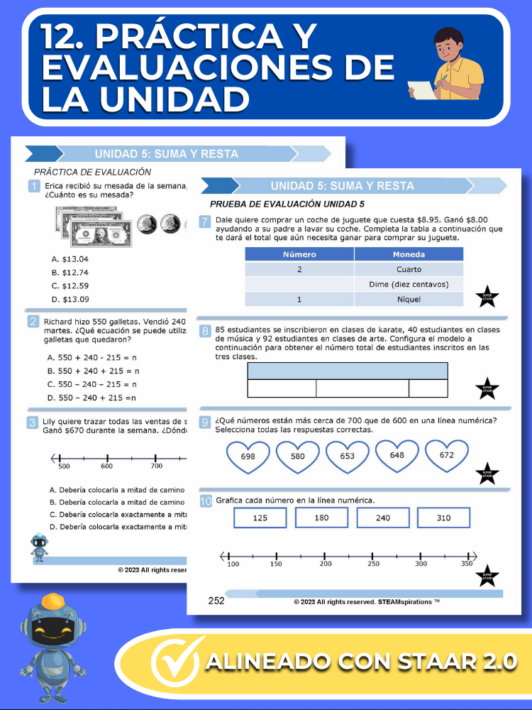 ¡Mathtástico! Paquete de Matemáticas de 3er Grado Unidad 5: Suma Y Resta - Libro Electrónico