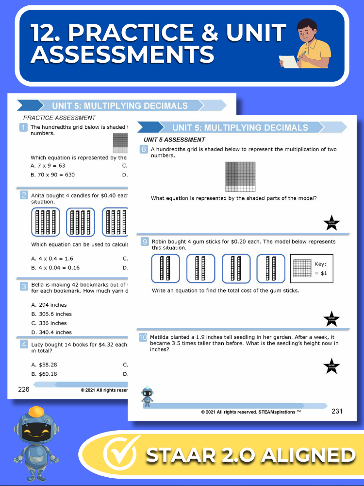 Mathtastico! 5th Grade Math Bundle Unit 5 Multiplying Decimals - E-Book