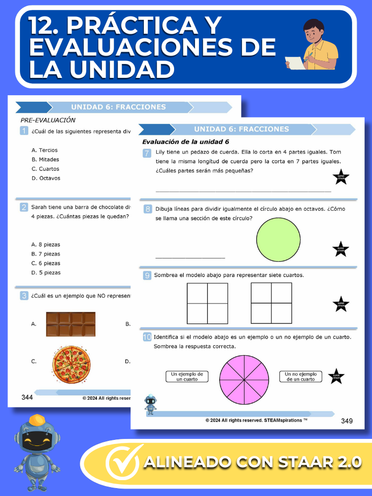 ¡Mathtástico! 2do Grado Unidad 6: Fracciones- Libro Electrónico