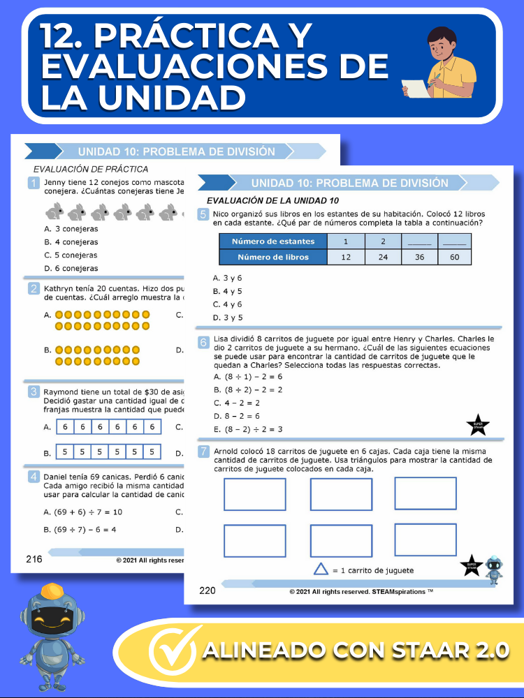 ¡Mathtástico! 3er Grado Unidad 10: Problema De División - Libro Electrónico