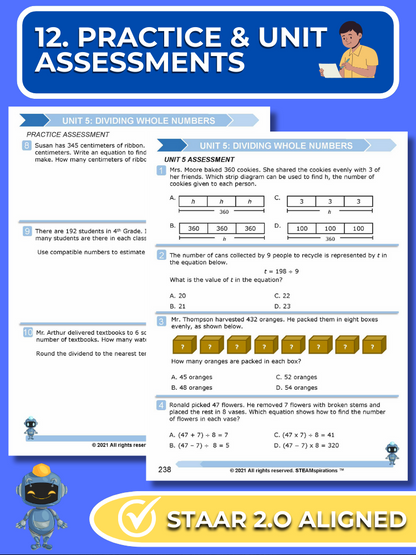 Mathtastico! 4th Grade Math Bundle Unit 5 Dividing Whole Numbers - E-Book