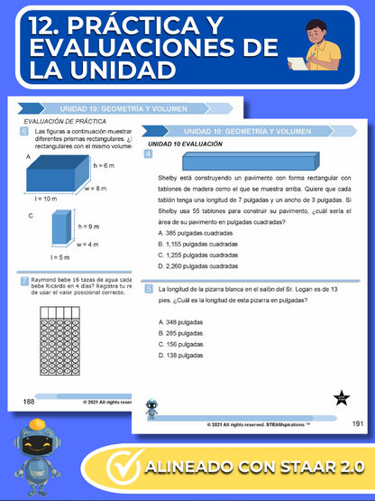 ¡Mathtástico! 5to Grado Unidad 10: GEOMETRÍA Y VOLUMEN - Libro Electrónico