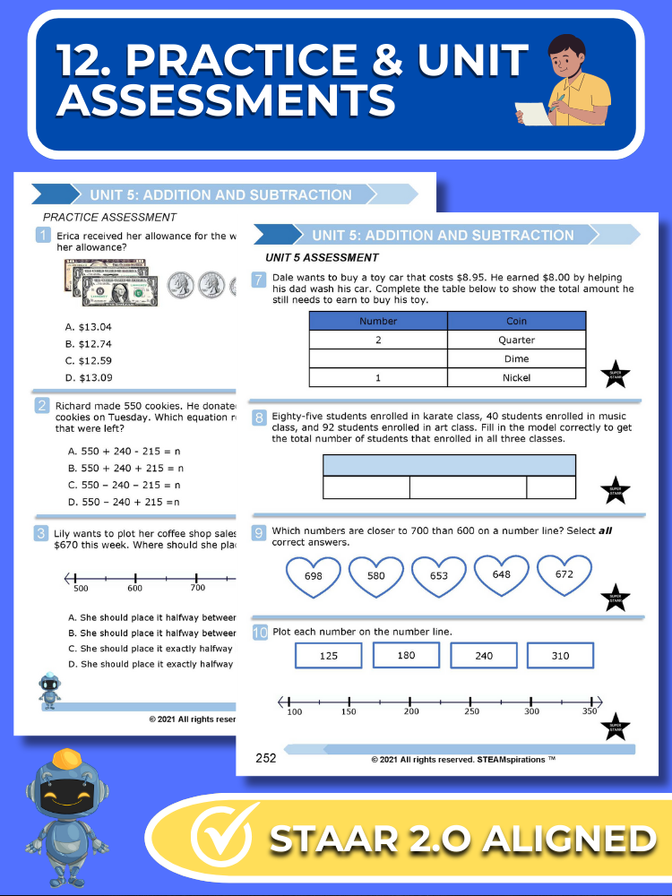 Mathtastico! 3rd Grade Math Bundle Unit 5 Addition and Subtraction - E-Book