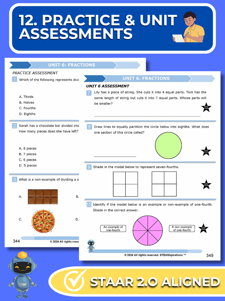 Mathtastico! 2nd Grade Math Bundle Unit 6 Fractions - E-Book