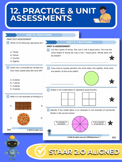 Mathtastico! 2nd Grade Math Bundle Unit 6 Fractions - E-Book