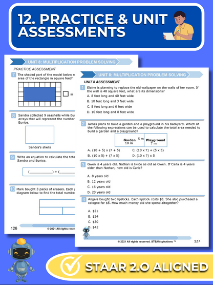 Mathtastico! 3rd Grade Math Bundle Unit 8 Multiplication Problem Solving - E-Book