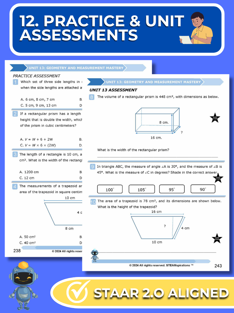 Mathtastico! 6th Math Unit 13 Geometry and Measurement Mastery - E-Book