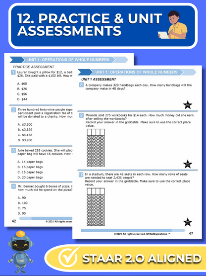 Mathtastico! 5th Grade Math Bundle Unit 1 Operations of Whole Numbers - E-Book