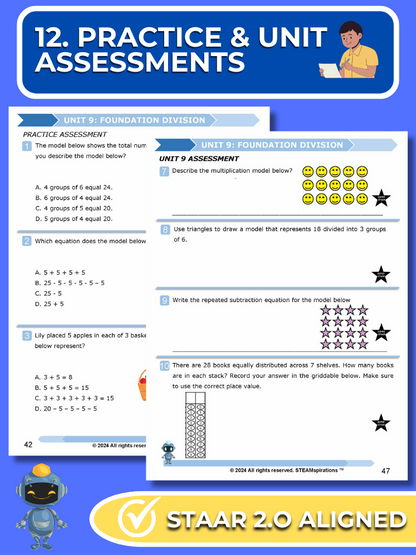 Mathtastico! 2nd Grade Math Bundle Unit 9 Foundation Division - E-Book