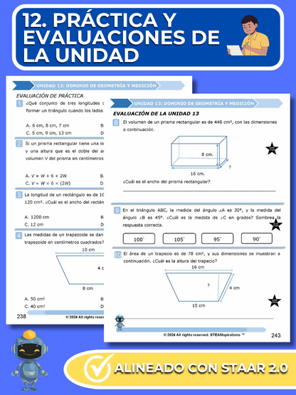 ¡Mathtástico! 6to Grado Unidad 13: Dominio de Geometría y Medición- Libro Electrónico