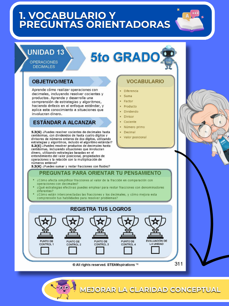 ¡Mathtástico! Paquete de Matemáticas 5to Grado Unidad 13: OPERACIONES DECIMALES - Libro Electrónico