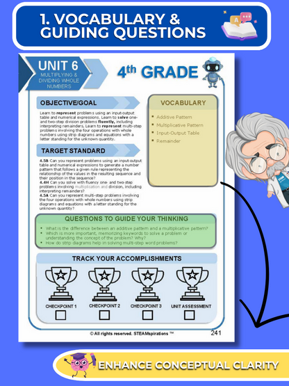 Mathtastico! 4th Grade Math Bundle Unit 6 Multiplying & Dividing Whole Numbers - E-Book