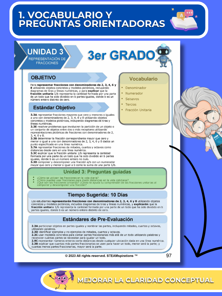 ¡Mathtástico! 3er Grado Unidad 3: Representación De Fracciones - Libro Electrónico