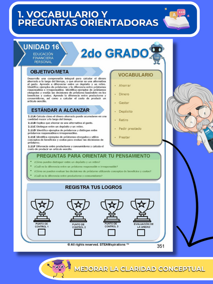 ¡Mathtástico! 2do Grado Unidad 16: Educación Financiera Personal - Libro Electrónico