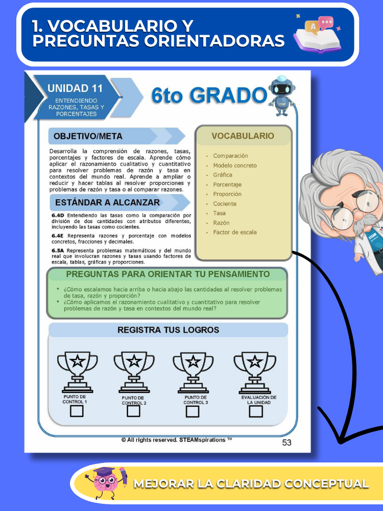 ¡Mathtástico! 6to Grado Unidad 11: Entendiendo Razones, Tasas y Porcentajes- Libro Electrónico