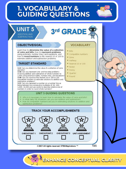 Mathtastico! 3rd Grade Math Bundle Unit 5 Addition and Subtraction - E-Book