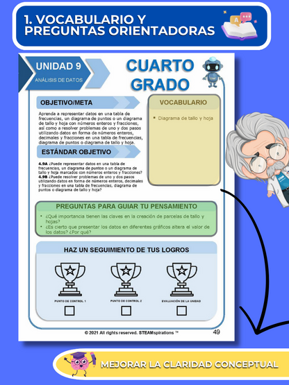 ¡Mathtástico! Paquete de Matemáticas de 4to Grado Unidad 9: ANÁLISIS DE DATOS - Libro Electrónico