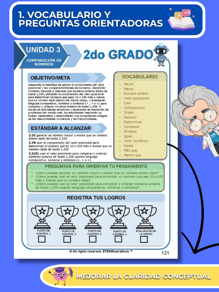 ¡Mathtástico! 2do Grado Unidad 3: Comparación De Números - Libro Electrónico