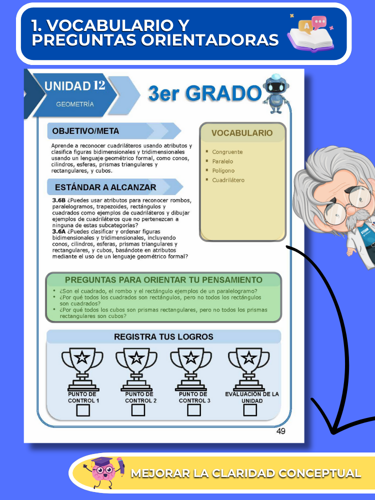 ¡Mathtástico! Paquete de Matemáticas de 3er Grado Unidad 12: Geometría - Libro Electrónico