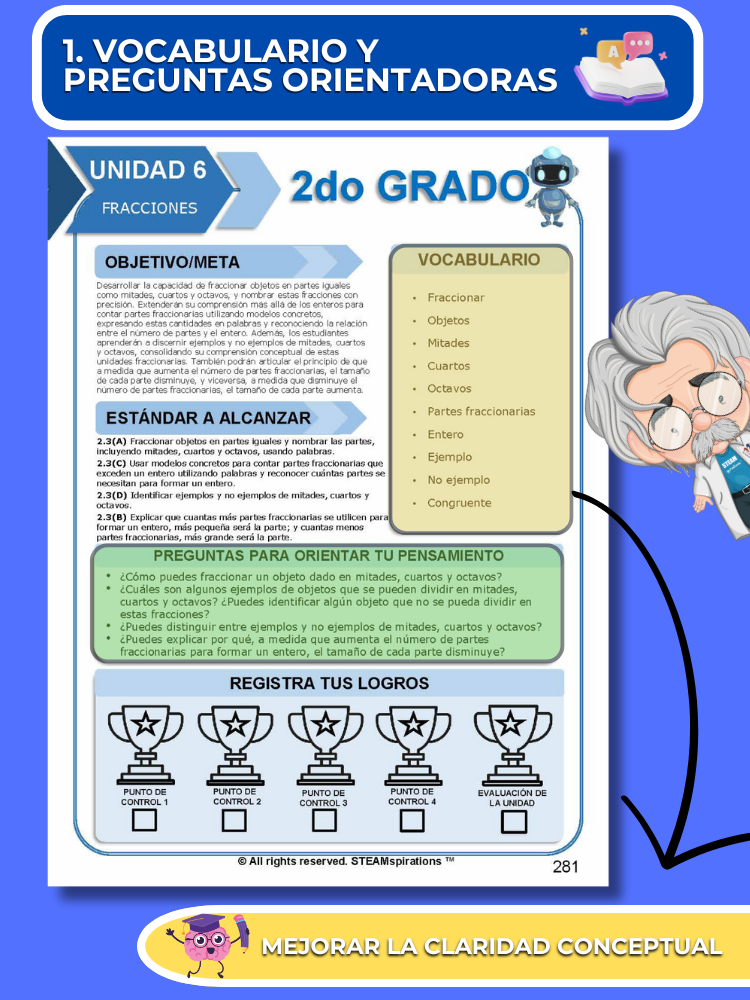 ¡Mathtástico! 2do Grado Unidad 6: Fracciones- Libro Electrónico