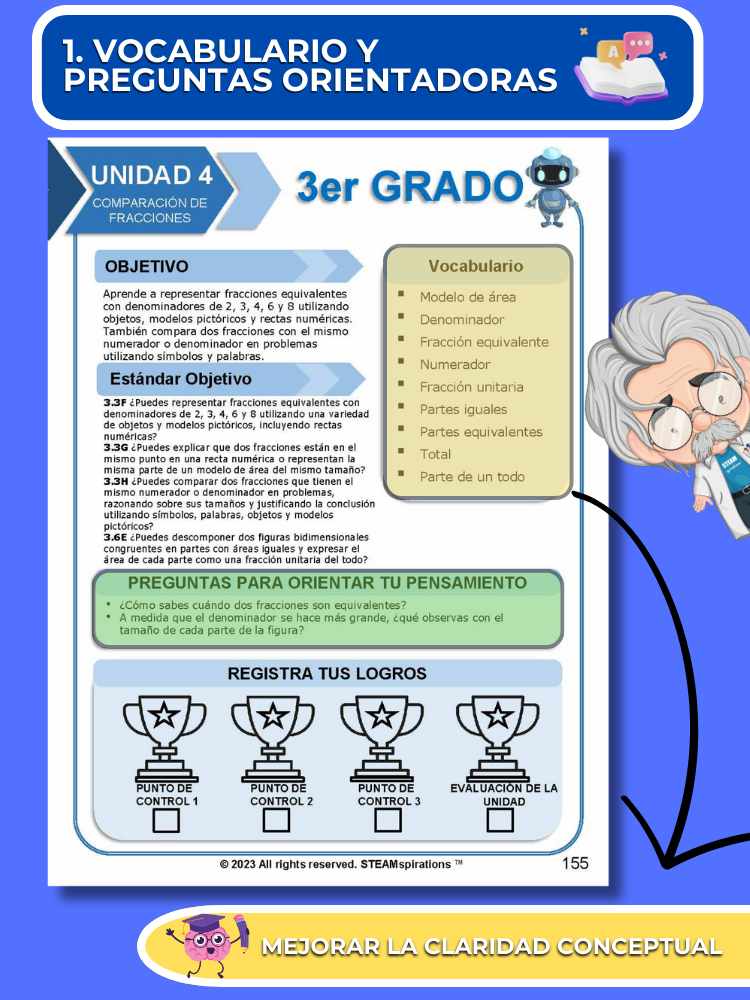 ¡Mathtástico! 3er Grado Unidad 4: Comparación De Fracciones - Libro Electrónico