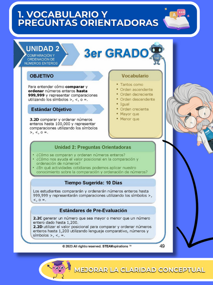 ¡Mathtástico! 3er Grado Unidad 2: Comparación Y Ordenación De Números Enteros - Libro Electrónico