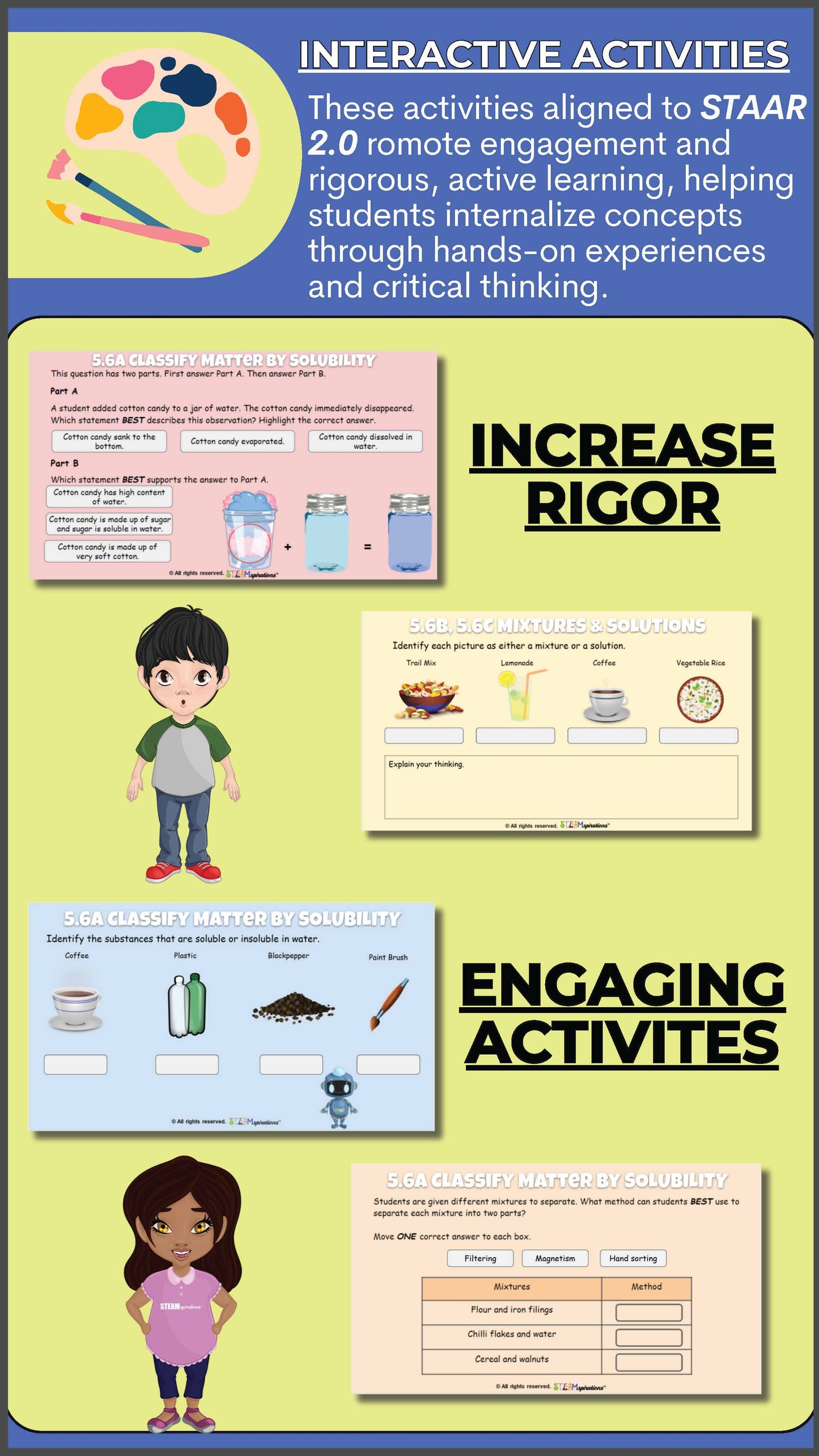 5th Grade Unit 2 – Solutions & Mixtures – STEAMspirations Level Up 2.0