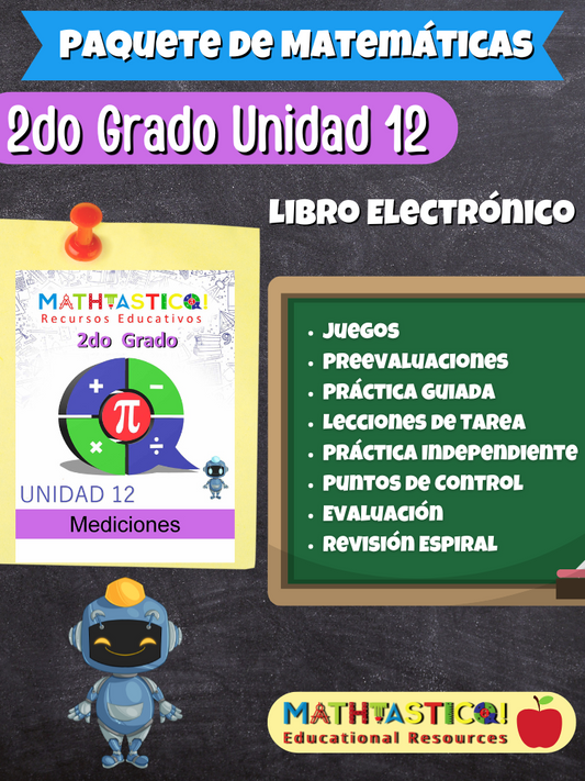¡Mathtástico! 2do Grado Unidad 12: Mediciones - Libro Electrónico