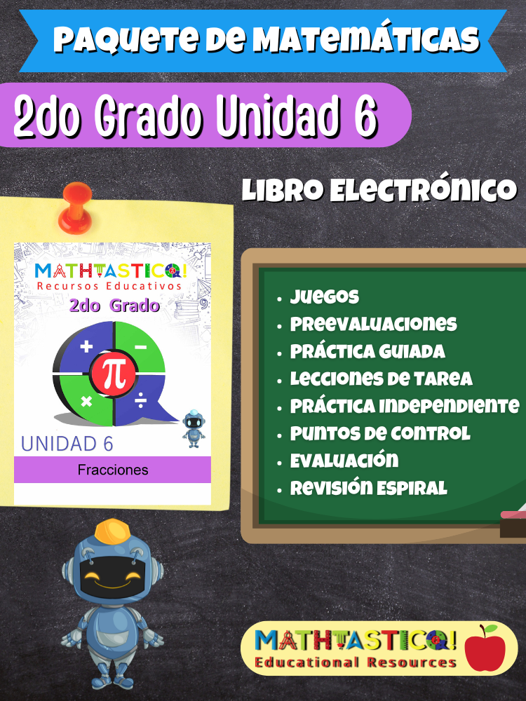 ¡Mathtástico! 2do Grado Unidad 6: Fracciones- Libro Electrónico