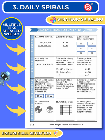 Mathtastico! 5th Grade Math Bundle Unit 13 DECIMAL OPERATIONS - E-Book