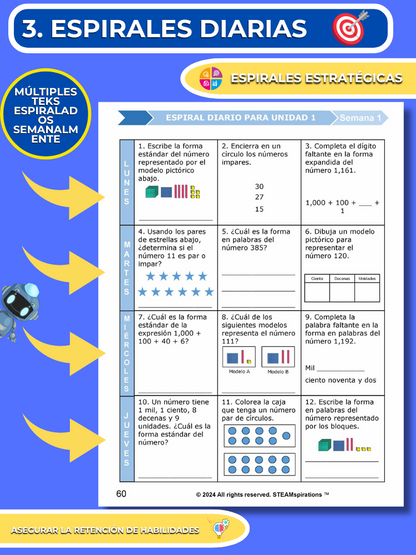 ¡Mathtástico! 2do Grado Unidad 2: Números Enteros en una Recta Numérica - Libro Electrónico